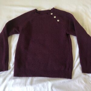 Women's Purple Sweater with Button Detail